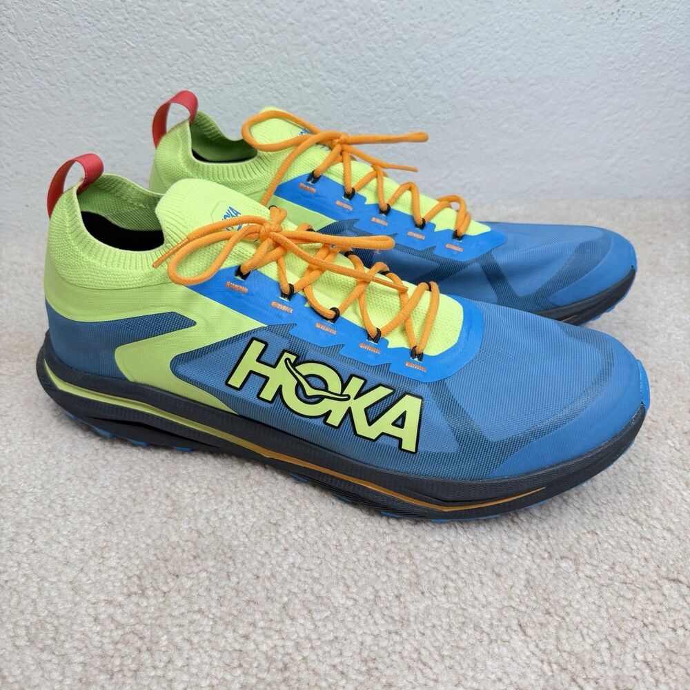 NEW Hoka One One Zinal Sneaker Shoes Mens 14 D Diva Blue Lettuce Running 1141491